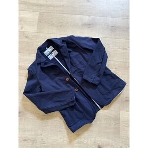 Tommy Hilfiger Women’s Medium Blue Jacket Brown Button Up With Pocket